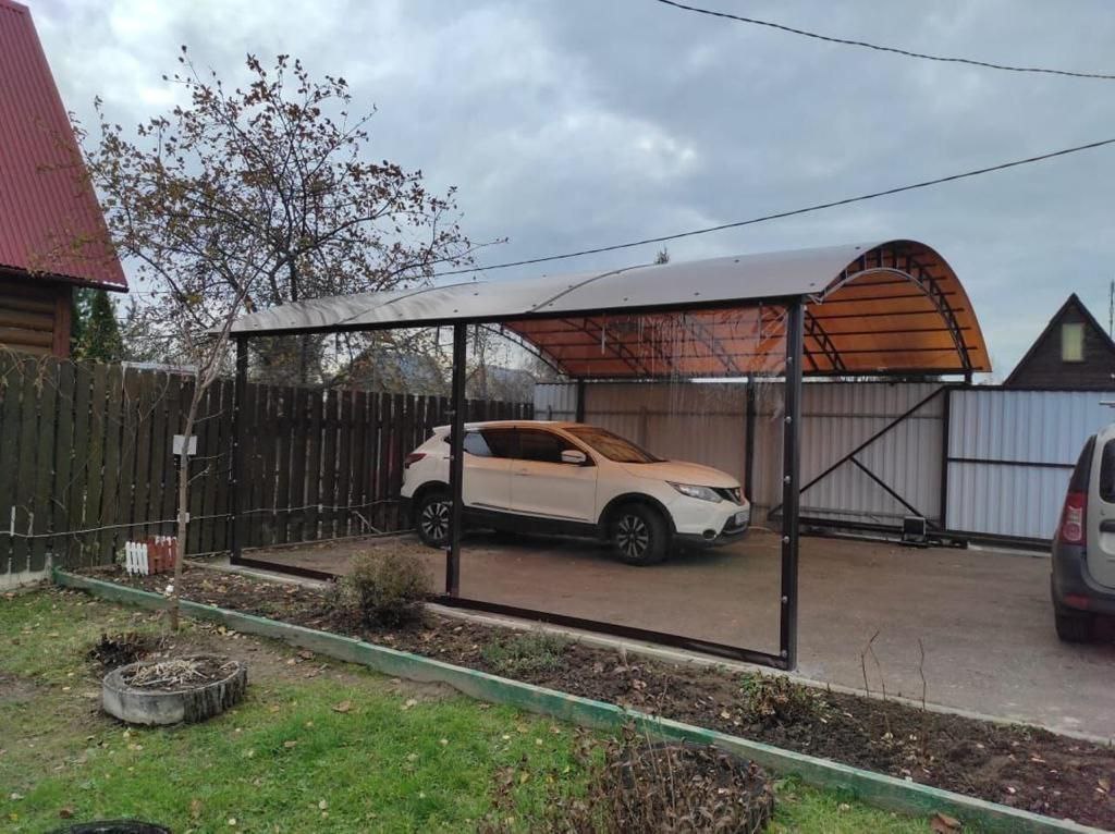 Прозрачные шторы ПВХ для навеса под автомобиль в Сапожке